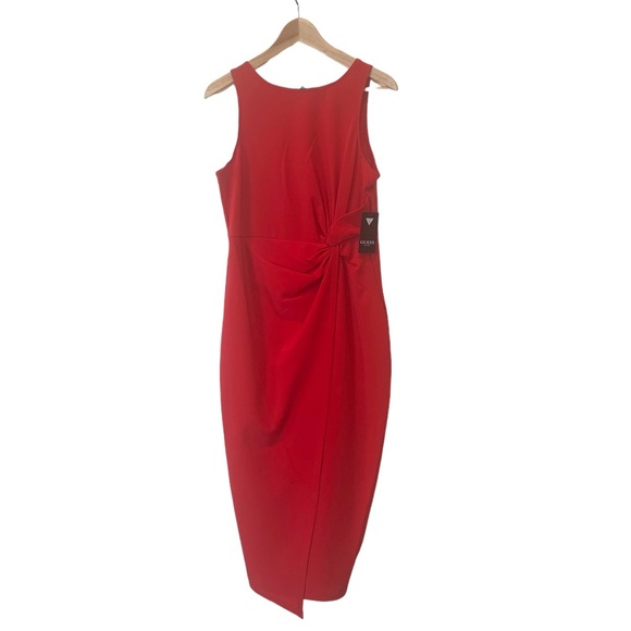 NWT GUESS Red Midi Dress - sleeveless and waist detail - Picture 1 of 7